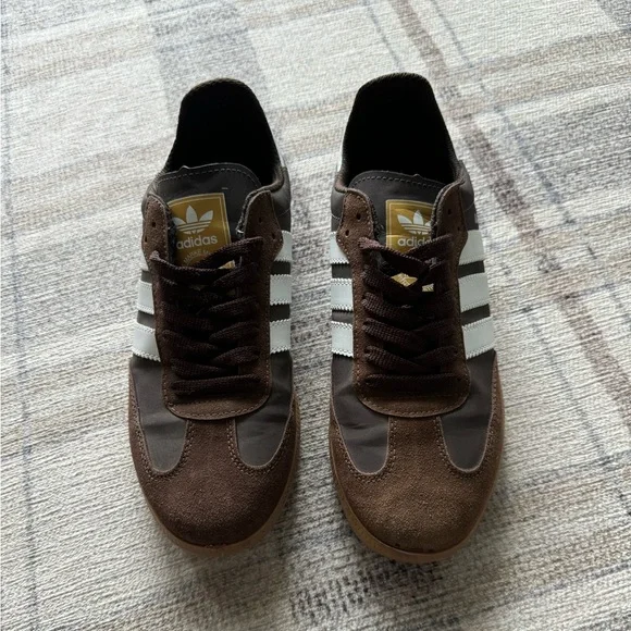 Adidas Samba Chocolate Brown Suede and White Leather - Picture 4 of 9